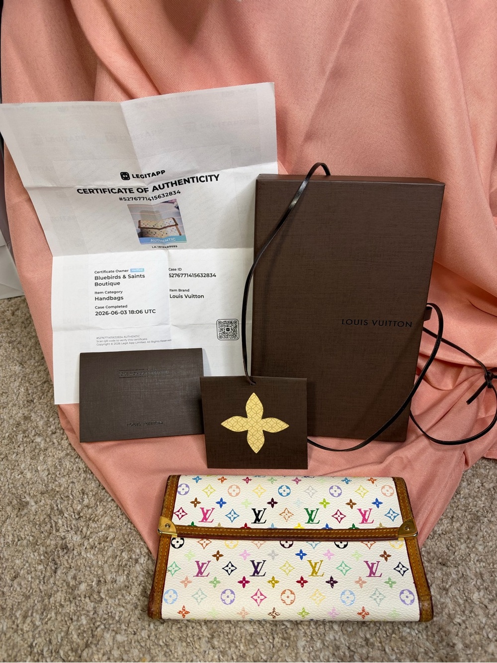 Louis Vuitton x Takashi Murakami International Trifold - BOX & COA